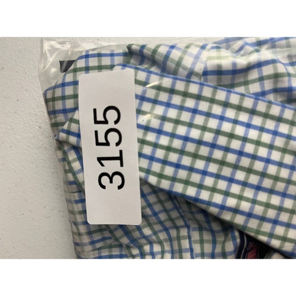 Vineyard Vines Gingham Button Down Shirt Men's Large Blue Green Long Sleeve - Picture 8 of 9